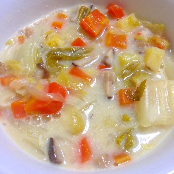 簡単 たっぷり野菜とウインナーのチャウダー